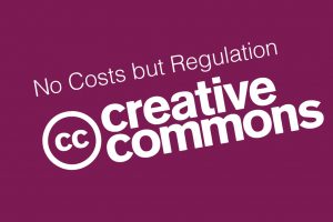 creative commons logo purple background