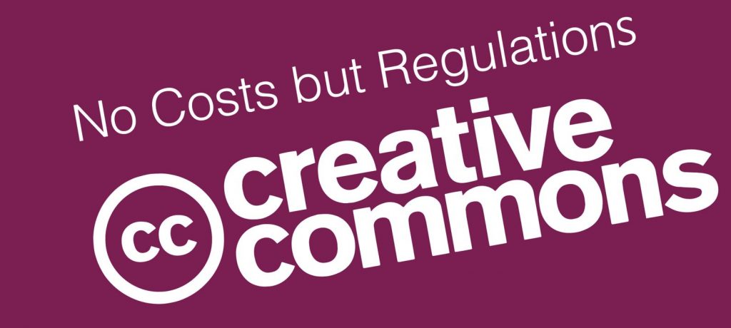 Creative Commons Logo lila Hintergrund
