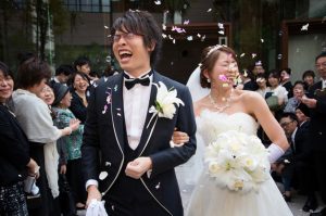 Wedding shot of a japanese couple