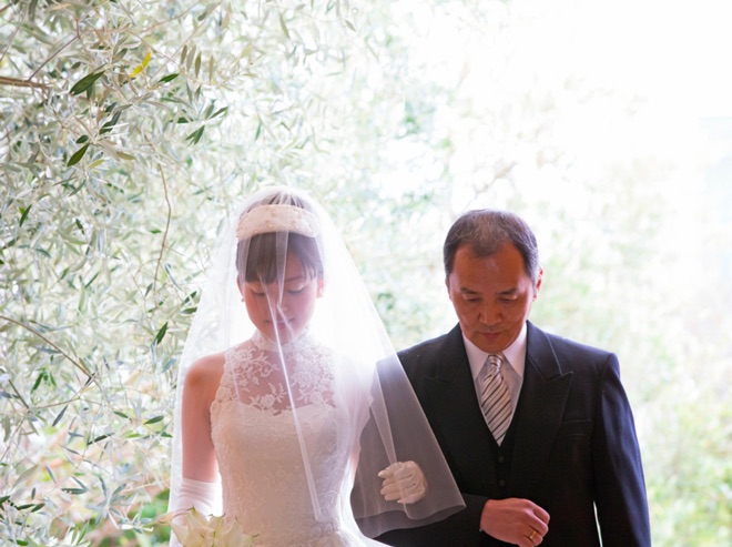 結婚式の写真 父と娘