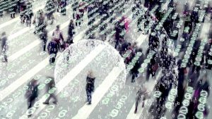 Photos street view digits floating on the surface