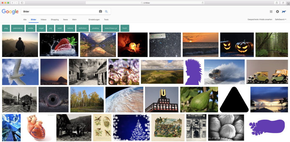 Screenshot Google Bilder Suche