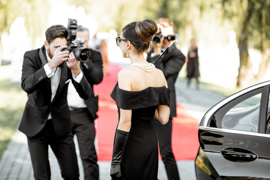Photo Reporters Photographing Actress Ariving On The Awards Ceremony